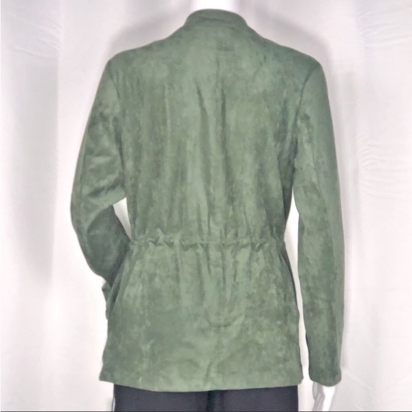 Blank NYC Sage Vegan Suedes Waterfall Lapel Drawstring Front Closure Jacket SzS - Picture 7 of 16